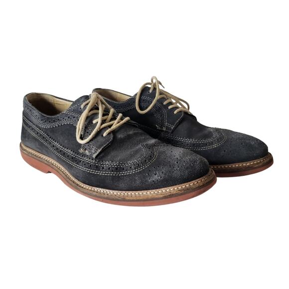 1901 Gray Suede Oxford Wingtip Shoes Size 9 - Picture 1 of 9